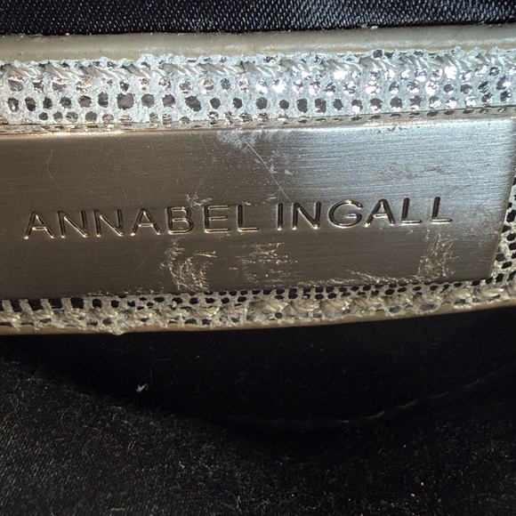 Annabel Ingall Platinum Lame' Leather Convertible Clutch Bag - Picture 14 of 17